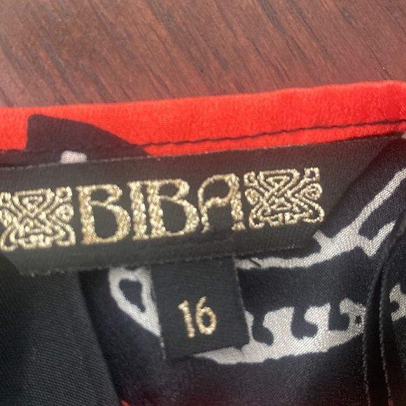 BIBA orange and black print tunic dress. UK16/US12 - Picture 3 of 5